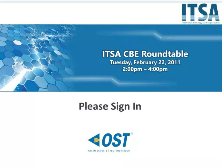 itsa cbe roundtable tuesday february 22 2011 2 00pm 4 00pm