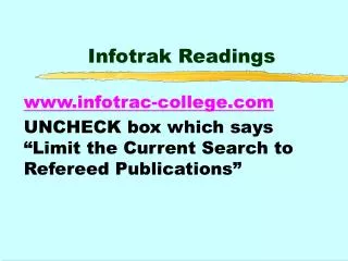 Infotrak Readings