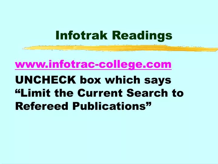 infotrak readings