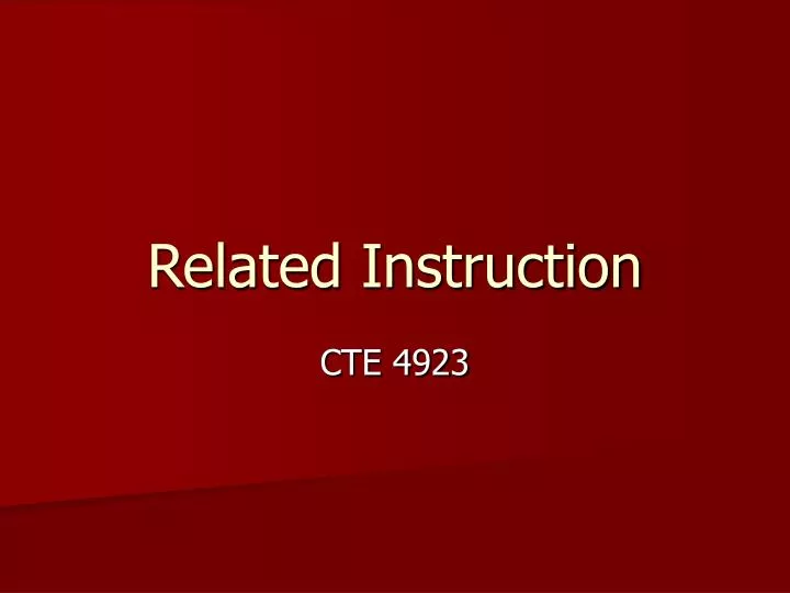 related instruction