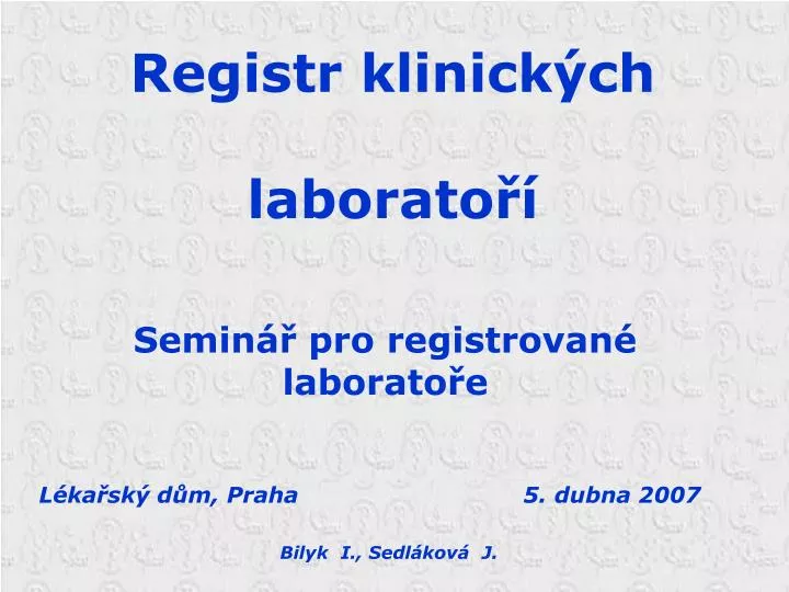 registr klinick ch laborato