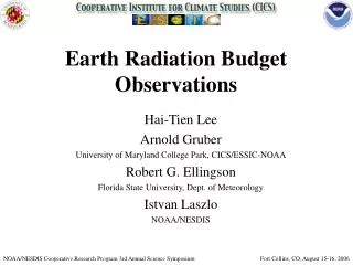 Earth Radiation Budget Observations