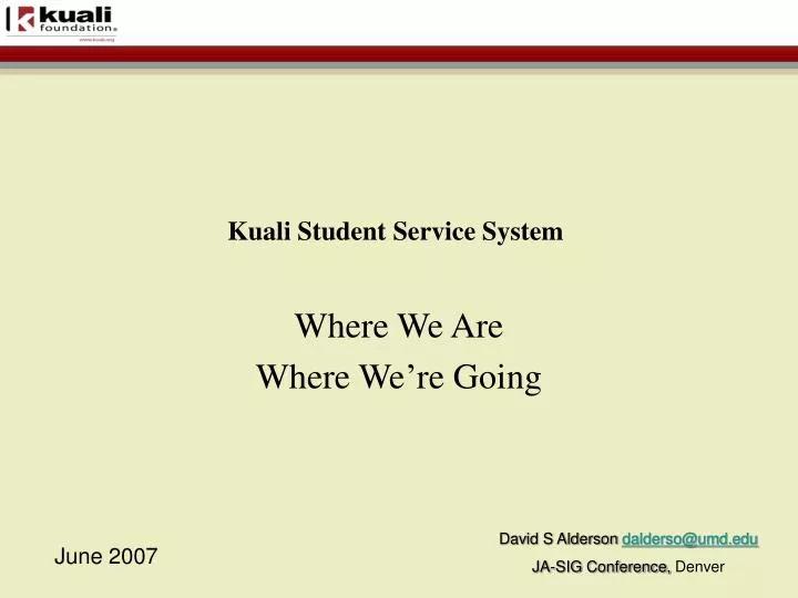 kuali student service system