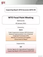 Supporting Nepal's WTO Accession: Focal Point Meeting Overview - Kathmandu, January 2011 - slide 1