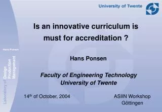 Is an innovative curriculum is must for accreditation ?