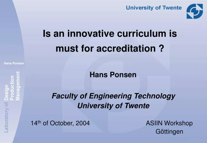 is an innovative curriculum is must for accreditation