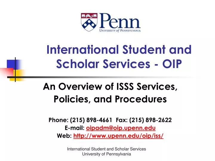 international student and scholar services oip