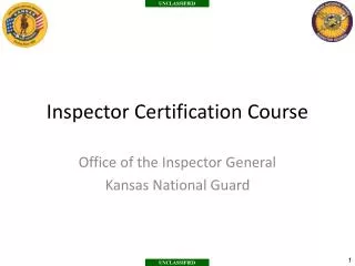 Inspector Certification Course