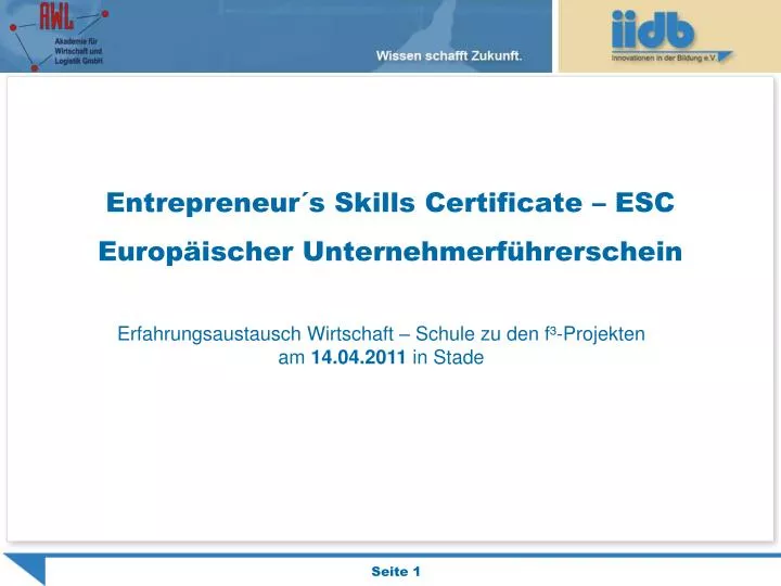 entrepreneur s skills certificate esc europ ischer unternehmerf hrerschein