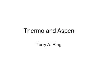 Thermo and Aspen