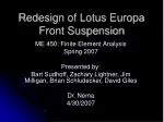 Redesign of Lotus Europa Front Suspension