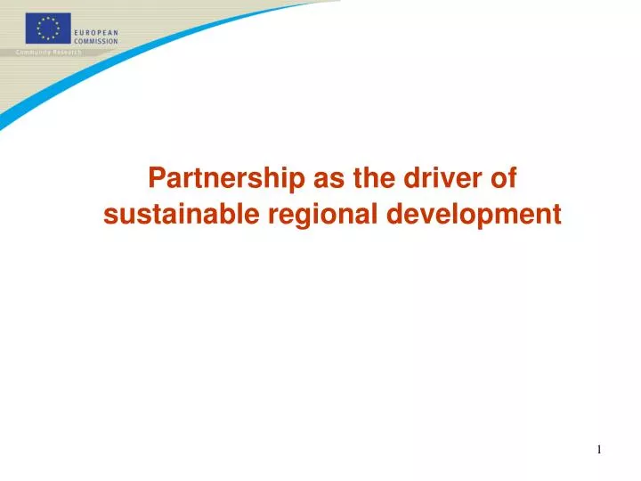 partnership as the driver of sustainable regional development