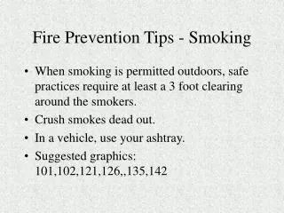 Fire Prevention Tips - Smoking