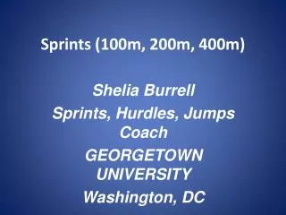 Sprints (100m, 200m, 400m)