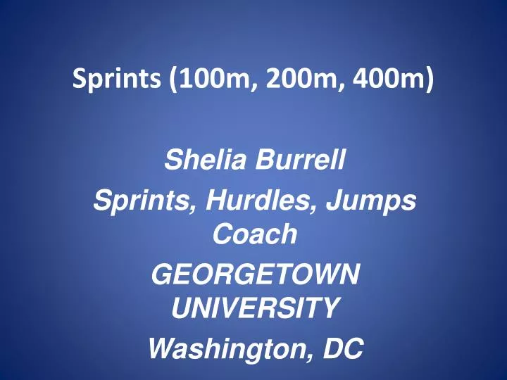 sprints 100m 200m 400m