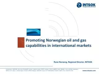 Promoting Norwegian oil and gas capabilities in international markets