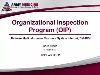 Organizational Inspection Program (OIP)