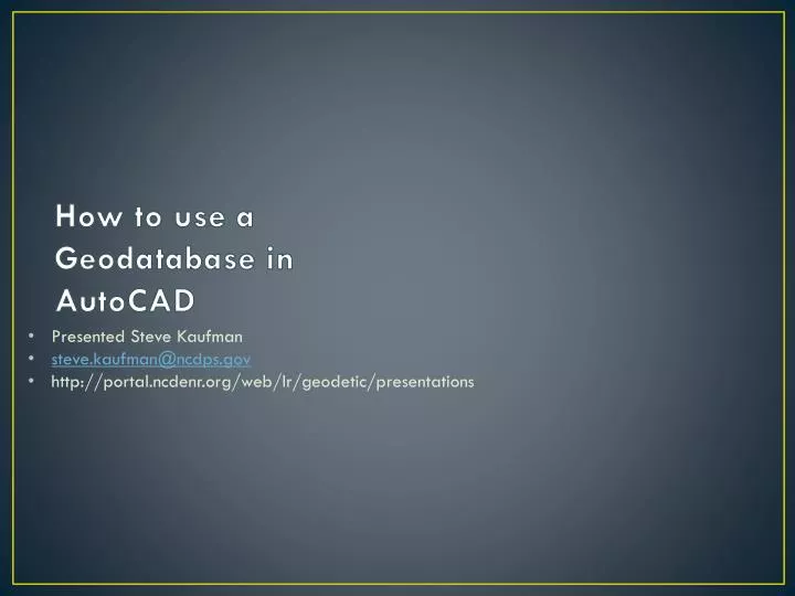 how to use a geodatabase in autocad