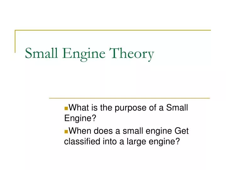 small engine theory