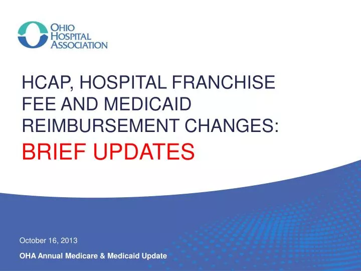 hcap hospital franchise fee and medicaid reimbursement changes