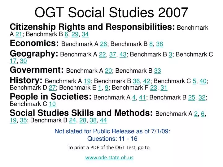 ogt social studies 2007