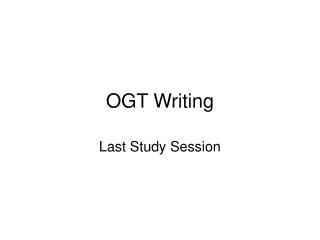 OGT Writing