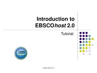 Introduction to EBSCO host 2.0