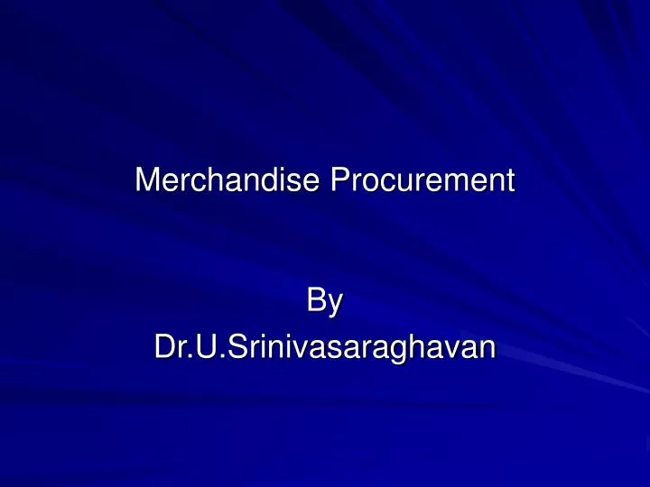 merchandise procurement