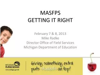 MASFPS GETTING IT RIGHT