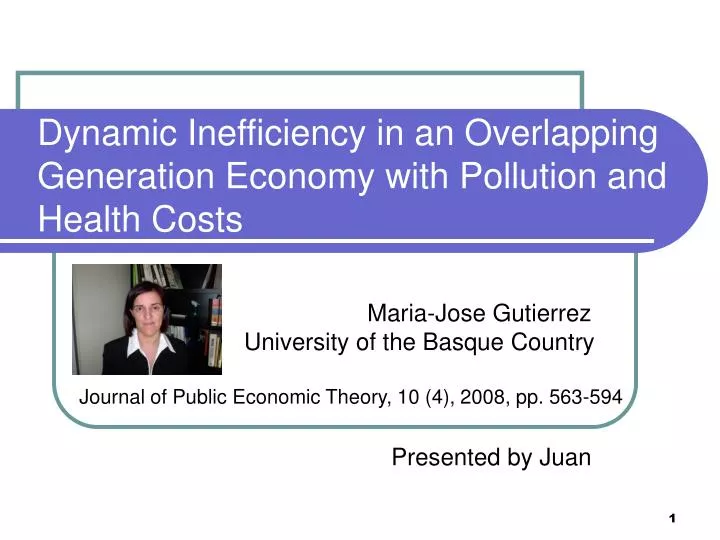 dynamic inefficiency in an overlapping generation economy with pollution and health costs