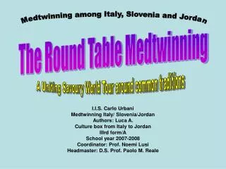 I.I.S. Carlo Urbani Medtwinning Italy/ Slovenia/Jordan Authors: Luca A.