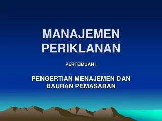 manajemen periklanan