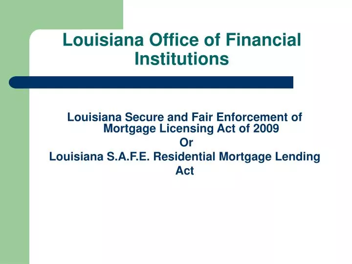 louisiana office of financial institutions
