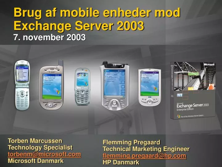 brug af mobile enheder mod exchange server 2003 7 november 2003