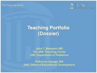 Teaching Portfolio (Dossier)