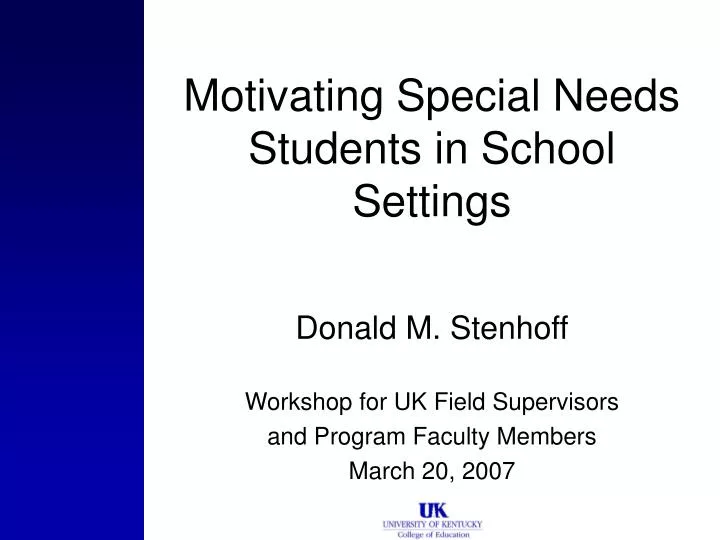 motivating special needs students in school settings