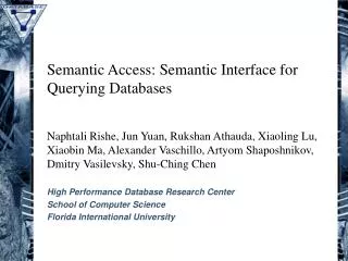 Semantic Access: Semantic Interface for Querying Databases