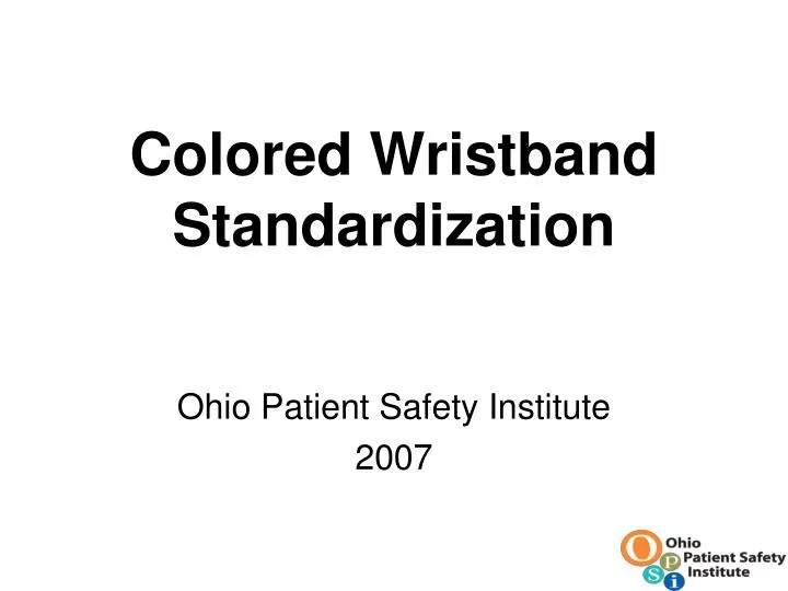 colored wristband standardization