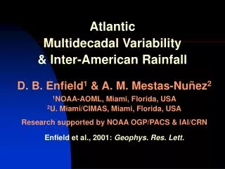 Atlantic Multidecadal Variability &amp; Inter-American Rainfall