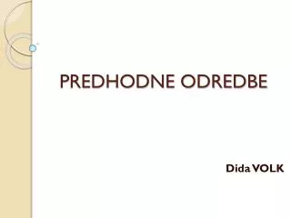 predhodne odredbe