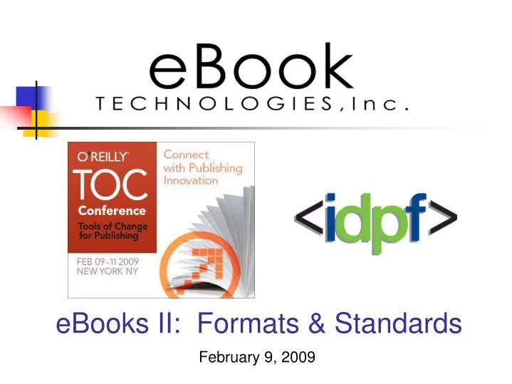 ebooks ii formats standards