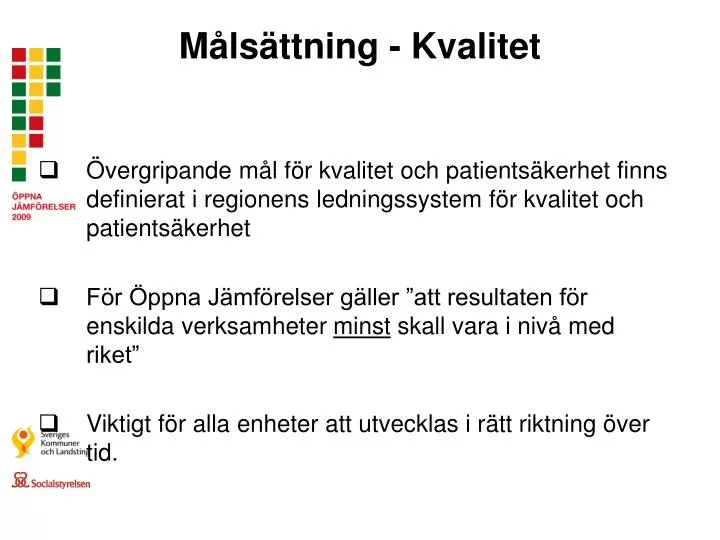 m ls ttning kvalitet