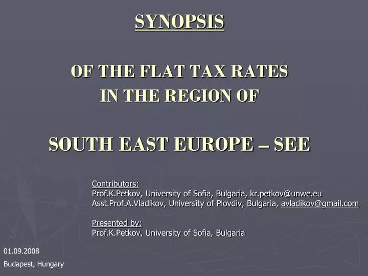 synopsis of the flat tax rates in the region of south east europe see