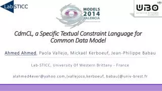 C dm CL , a Specific Textual Constraint Language for Common Data Model