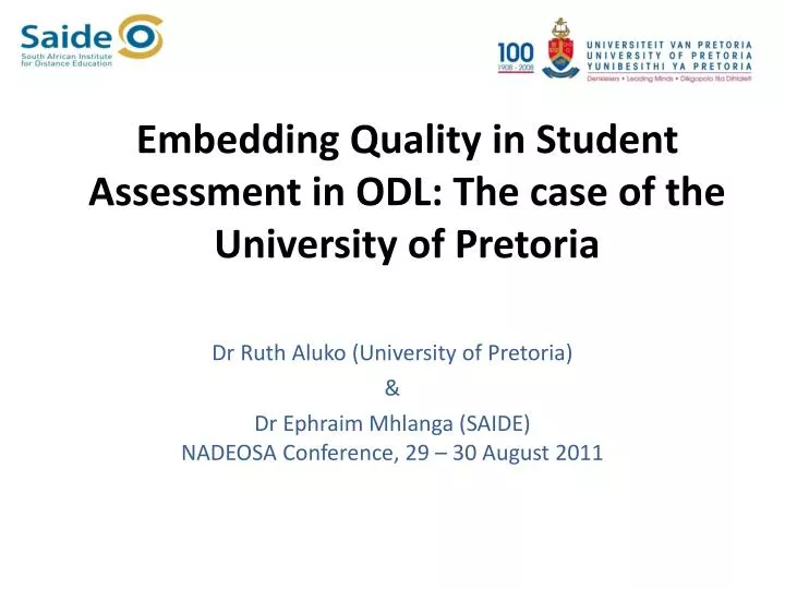 embedding quality in student assessment in odl the case of the university of pretoria