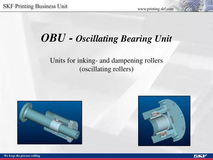 obu oscillating bearing unit units for inking and dampening rollers oscillating rollers
