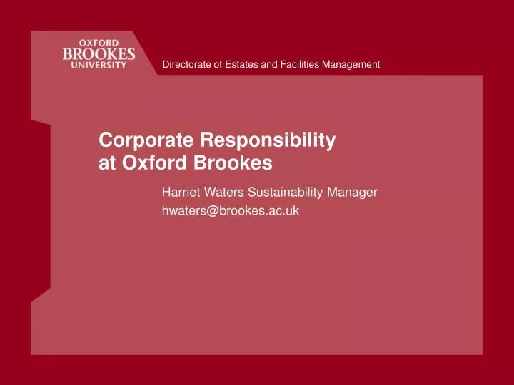 corporate responsibility at oxford brookes