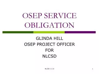 OSEP SERVICE OBLIGATION