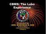 CBMS: The Labo Experience - slide 1