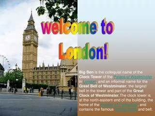 welcome to London!